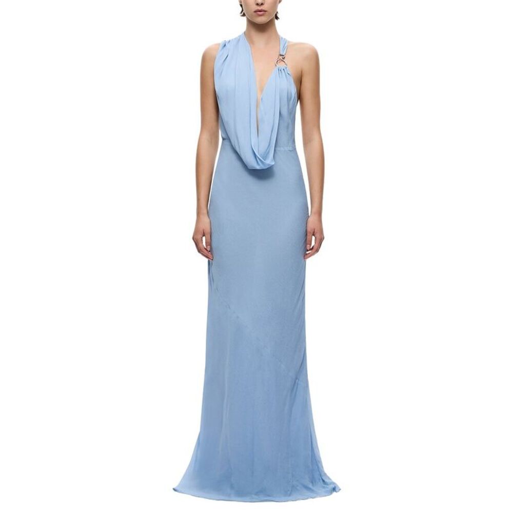 Misha Womens  The Cascada Draped Dress, Blue